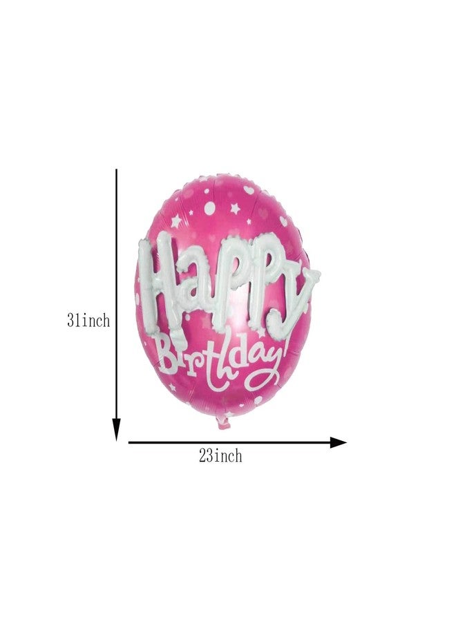 CSTYWC 9PCS Happy Birthday Mylar Balloons Set 36inch Hot Pink Happy Birthday Foil Balloons Decorations for Barbie Party Decorations Princess Girl's Birthday - Image 2